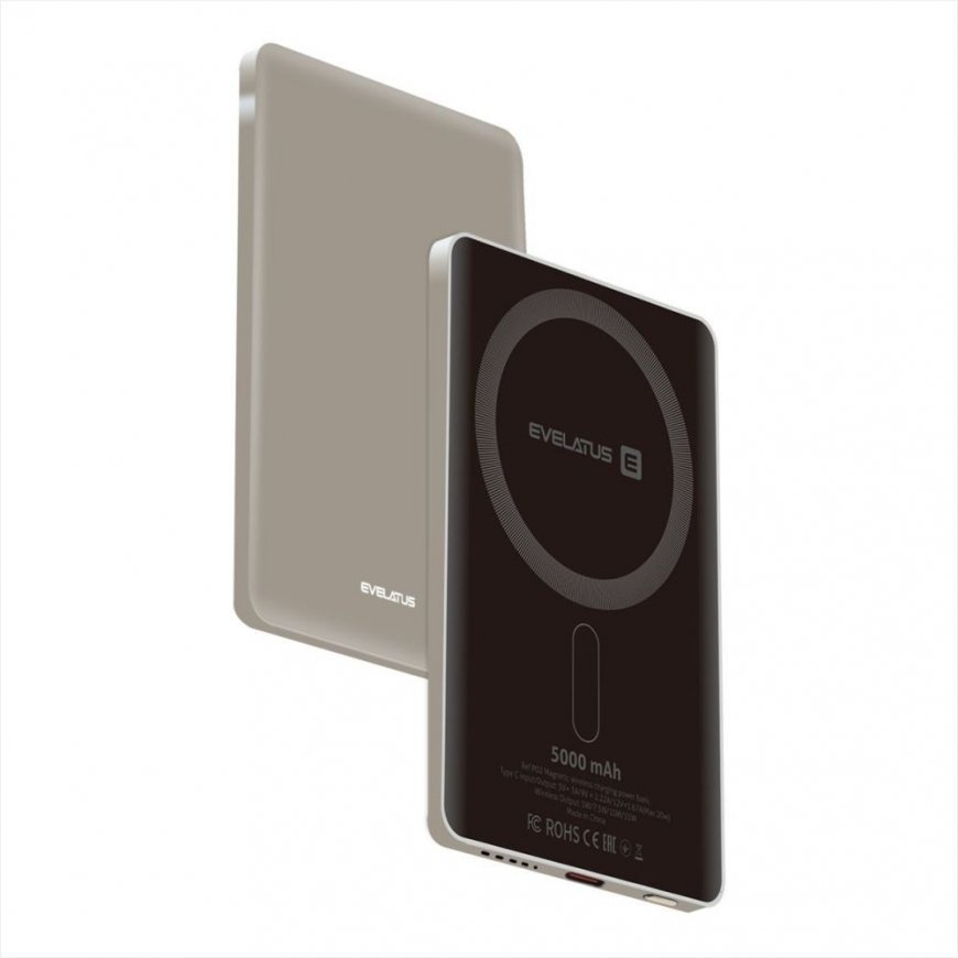 PD20W 5000mAh Повербанк MagLink Elite с беспроводной зарядкой EVEP02PBME Серый