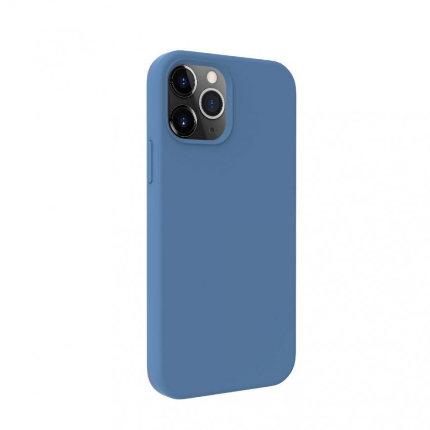 Apple iPhone 12 / 12 Pro Premium Magsafe pehme puudutusega silikoonkaitseümbris tumesinine