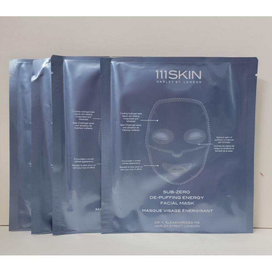111 Skin, Sub-Zero, Puffinessa vähentävä, kangasnaamio, kasvot, 30 g