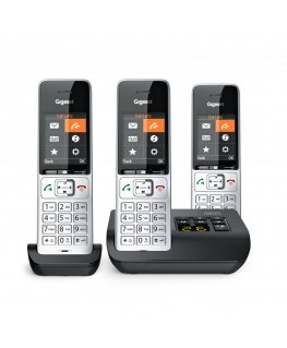 Gigaset COMFORT 500A Trio Analog/DECT telephone Caller ID Black, Silver
