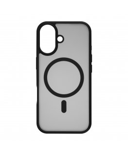 FoneKit MagSafe-yhteensopiva Soft Touch suojakuori, iPhone 17, musta/harmaa