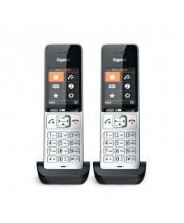 Gigaset COMFORT 500HX duo Analoginio ryšio / DECT telefonas Skambintojo ID Juoda, Sidabras