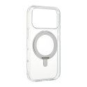 FoneKit Premium Kickstand MagSafe saderīgs aizsargapvalks ar statīvu, iPhone 17 Pro Max, caurspīdīgs