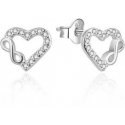 Agato Silver Heart Earrings with Infinity AGT-E230PW Agato Silver Heart Earrings with Infinity AGT-E230PW
