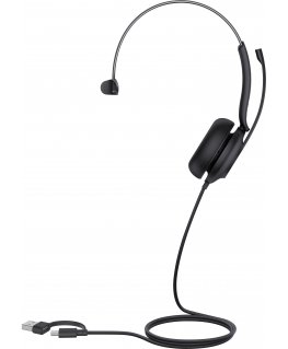Yealink UH35 Mono Teams USB-C/A Laisvų rankų įranga Vielinis Su lankeliu Skambučiai / muzika USB Type-C / USB Type-A Juoda