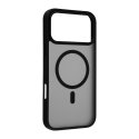 FoneKit MagSafe-yhteensopiva Soft Touch suojakuori, iPhone 17 Pro Max, musta/harmaa