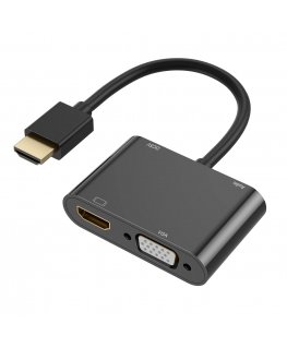 Адаптер Riff Dual Display 4K HDMI на HDMI + VGA + 3,5 мм