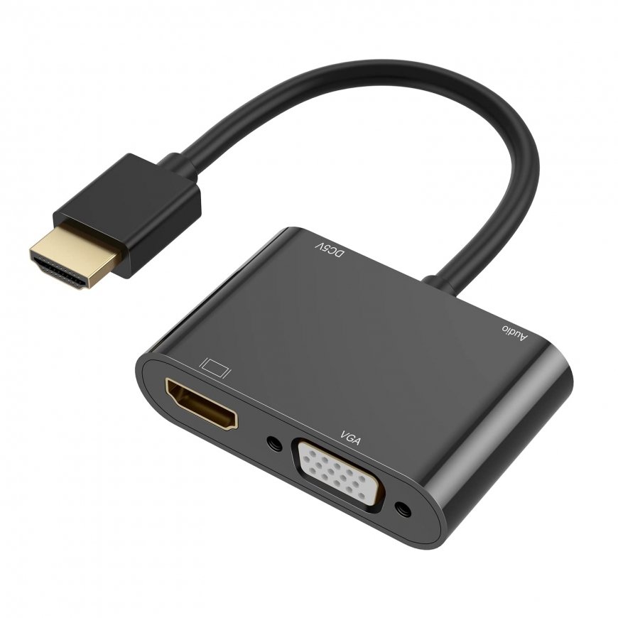 Адаптер Riff Dual Display 4K HDMI на HDMI + VGA + 3,5 мм