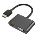 Riff Dual Display 4K HDMI adapter to HDMI + VGA + 3.5 mm Riff Dual Display 4K HDMI adapter to HDMI + VGA + 3.5 mm