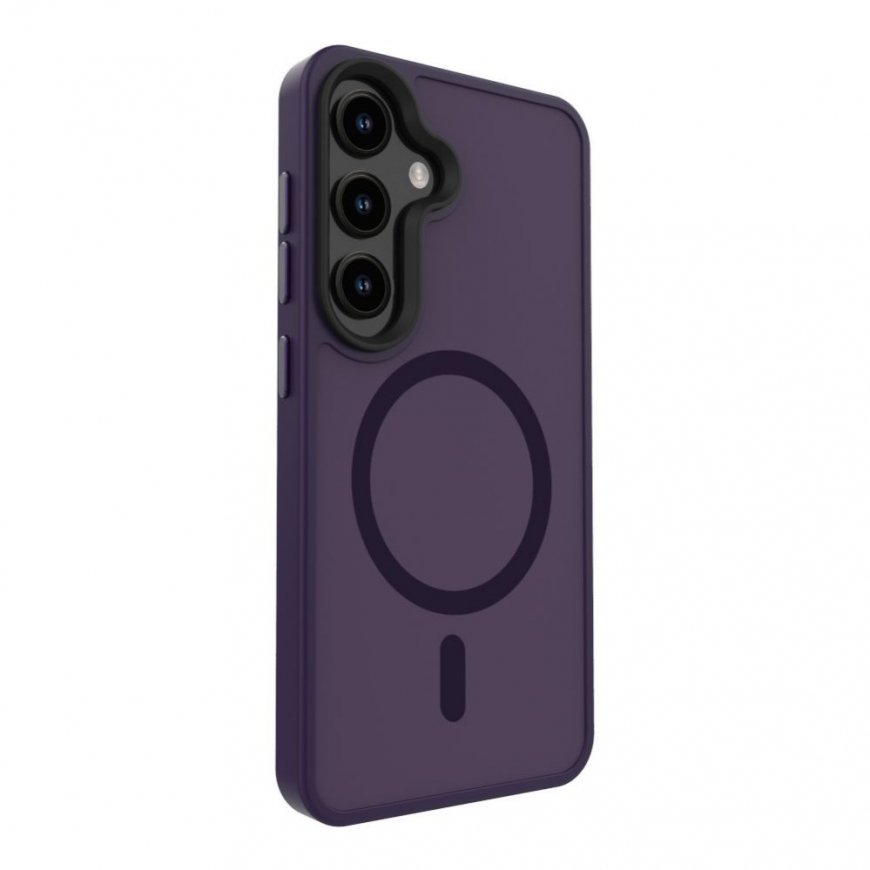Samsung Galaxy S25 hibridinis dėklas su magnetiniu PC+TPU purpuriniu