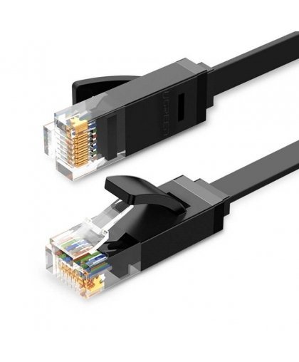 UGREEN Ethernet RJ45 Flat Network Cable, Cat.6, UTP, 15m (Black)