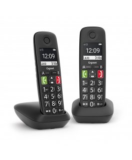 Gigaset E290 Duo Analoginen puhelimen luuri Soittajan tunnistus musta