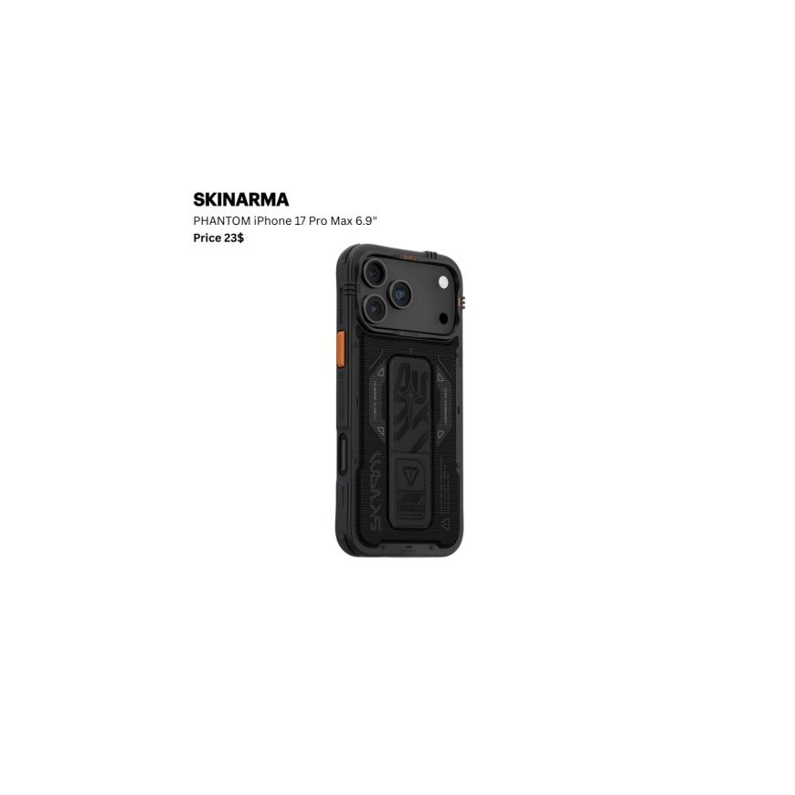 Skinarma Phantom dėklas iPhone 17 Pro magnetiniam krovimui + laikiklis