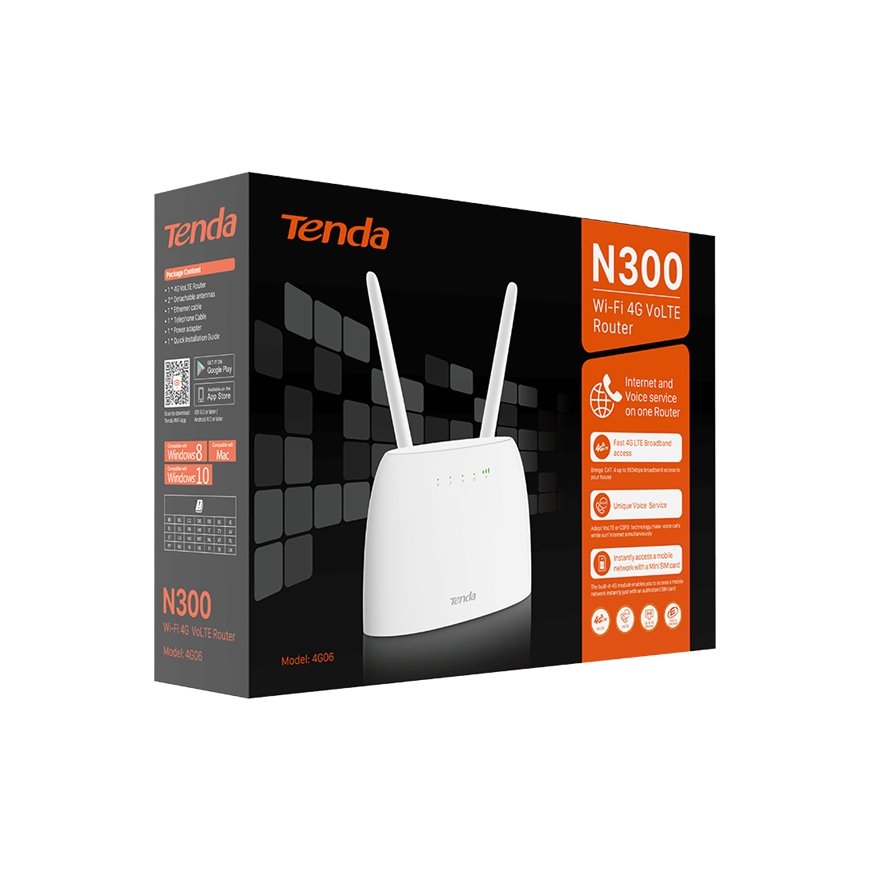 Tenda N300 wireless router Fast Ethernet Single-band (2.4 GHz) 4G White – 4