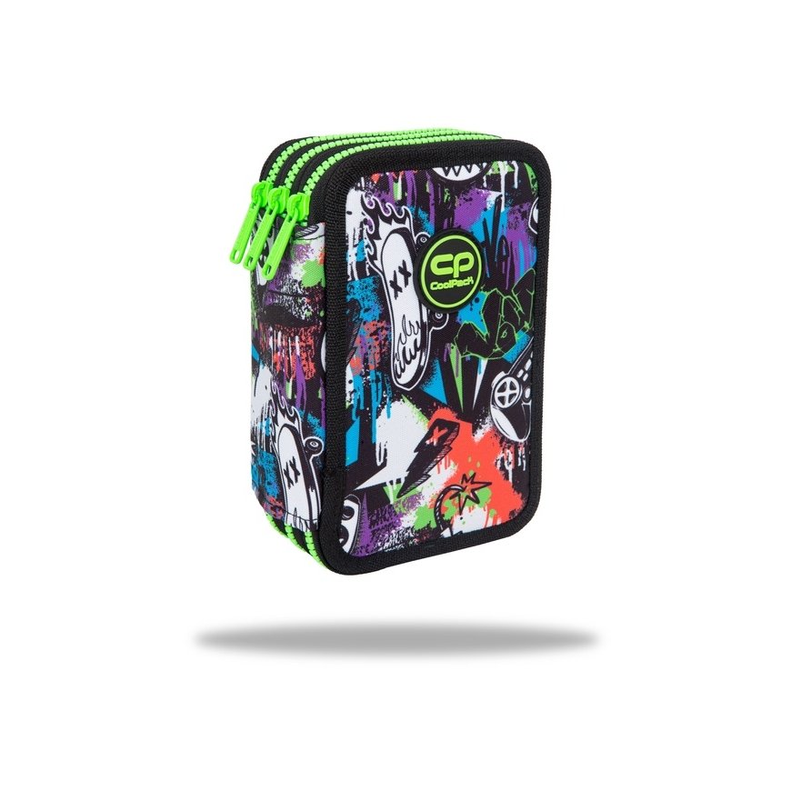 CoolPack pencil case, 20 cm x 13 cm, black/multi-colored