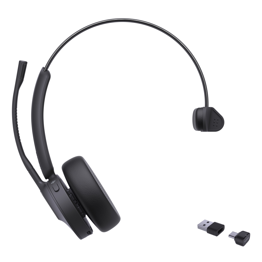 Yealink BH70 Mono UC Austiņas Bezvadu Birojs / zvanu centrs USB Type-C / USB Type-A Bluetooth Melns