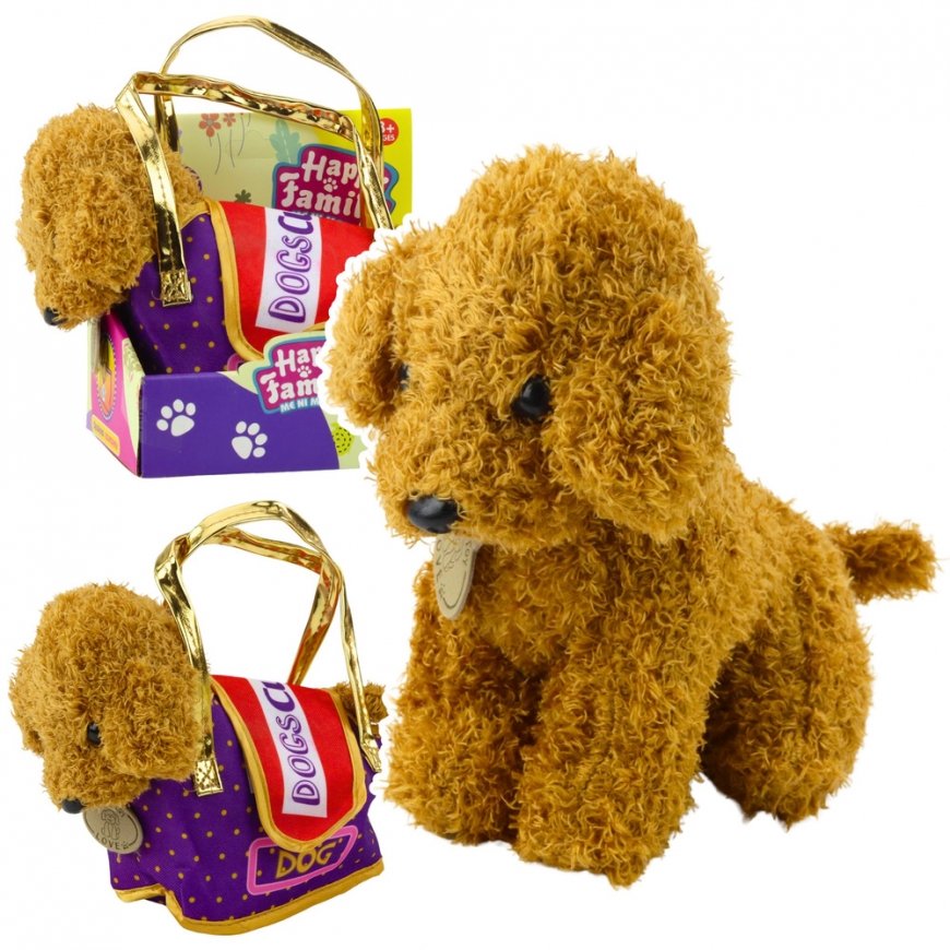 Lean Toys Poodle Dog in Velcro Bag, Soft Toy, light brown – 2