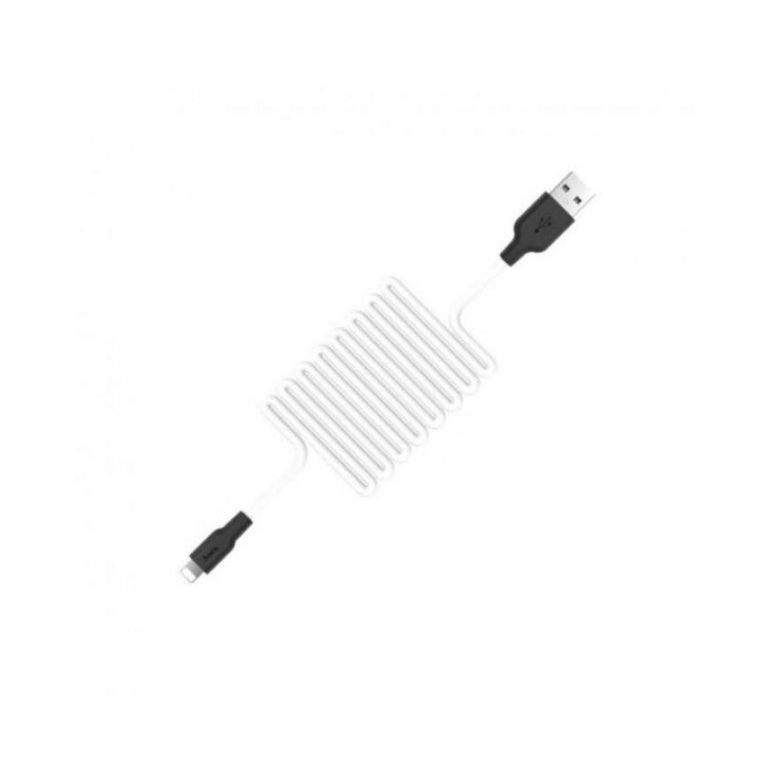 X21 silikooni iP laadimiskaabel must valge