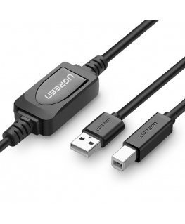 Active USB 2.0 AB UGREEN US122 printer cable, 10m (black)
