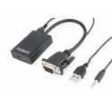 Gembird A-VGA-HDMI-01 vaizdo kabelio adapteris 0,15 m HDMI A tipo (standartinis) VGA (D-Sub) Juoda Gembird A-VGA-HDMI-01 vaizdo kabelio adapteris 0,15 m HDMI A tipo (standartinis) VGA (D-Sub) Juoda