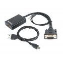 Gembird A-VGA-HDMI-01 video kabeļu aksesuārs 0,15 m HDMI Type A (Standard) VGA (D-Sub) Melns Gembird A-VGA-HDMI-01 video kabeļu aksesuārs 0,15 m HDMI Type A (Standard) VGA (D-Sub) Melns