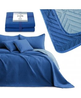 Soft blanket SOFTA blue made of simple material type - microfiber textile 200x220 AmeliaHome