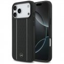 Case Mercedes Leather Star Pattern Stripes MagSafe for iPhone 17 Pro Max black