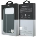 Dėklas Mercedes odinis žvaigždžių raštas su juostelėmis MagSafe iPhone 17 Pro Max juoda Dėklas Mercedes odinis žvaigždžių raštas su juostelėmis MagSafe iPhone 17 Pro Max juoda
