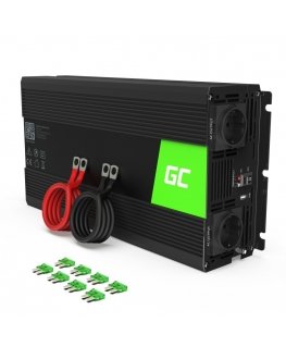 Green Cell INV25 virta-adapteri ja vaihtosuuntaaja Auto 1500 W musta