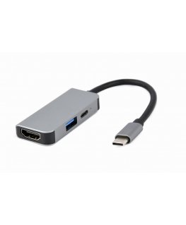 Gembird A-CM-COMBO3-02 док-станция для ноутбука Проводная USB 3.2 Gen 1 (3.1 Gen 1) Type-C Серебристый