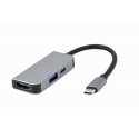 Gembird A-CM-COMBO3-02 knyginių kompiuterių dokas / jungčių replikatorius Vielinis USB 3.2 Gen 1 (3.
