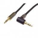 „PremiumCord HQ“ ekranuots kabelis stereofoniskajam ligzdai 3,5 mm – 3,5 mm ligzda, 90° saliekts 1,5 m „PremiumCord HQ“ ekranuots kabelis stereofoniskajam ligzdai 3,5 mm – 3,5 mm ligzda, 90° saliekts 1,5 m