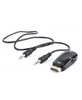 Gembird A-HDMI-VGA-02 гендерный адаптер VGA (D-Sub) Черный