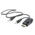 Gembird A-HDMI-VGA-02 kabelių lizdinio / kištukinio jungčių tipo keitiklis VGA (D-Sub) Juoda
