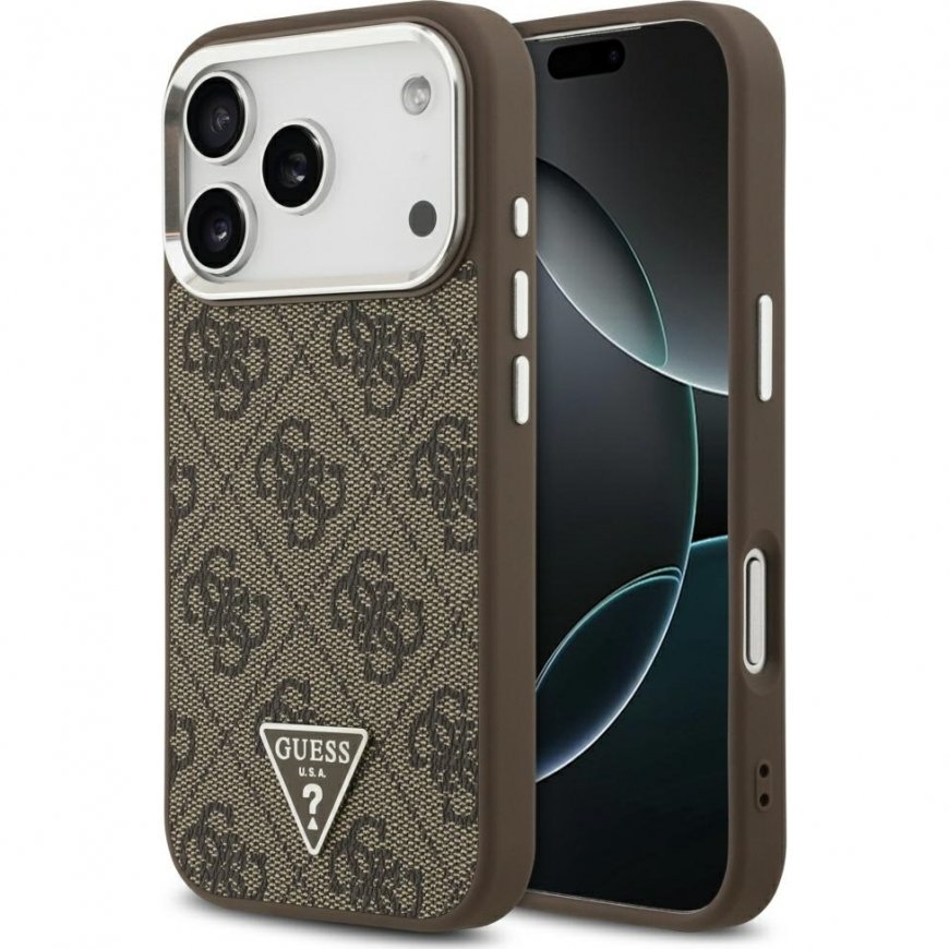 Case Guess 4G Kolmio Logo MagSafe iPhone 17 Pro ruskea – 2