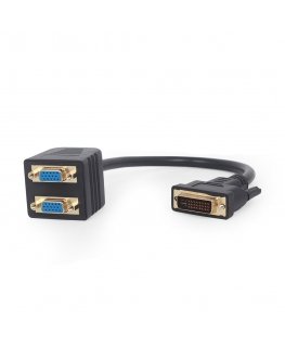 Gembird A-DVI-2VGA-01 видео кабель адаптер 0,3 m DVI-I 2 x VGA (D-Sub) Черный