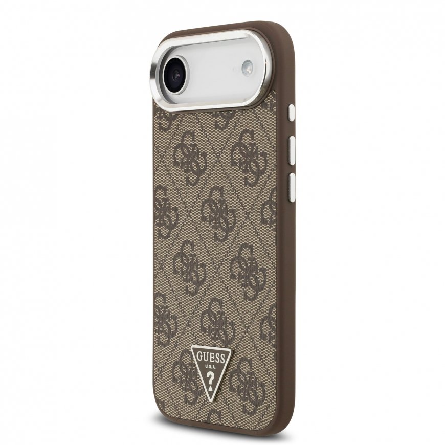 Чехол Guess 4G Треугольный Логотип MagSafe для iPhone Air коричневый