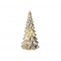 Lumineo stikla eglīte, galda dekors, 21cm, sudraba krāsā Lumineo stikla eglīte, galda dekors, 21cm, sudraba krāsā