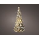 Lumineo stikla eglīte, galda dekors, 21cm, sudraba krāsā Lumineo stikla eglīte, galda dekors, 21cm, sudraba krāsā