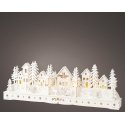 Lumineo talvinen pöytäkoriste valoilla, valkoinen, paristokäyttöinen Lumineo talvinen pöytäkoriste valoilla, valkoinen, paristokäyttöinen