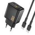Зарядное устройство Dudao A27 MaxC 35W с кабелем USB-C - черное Зарядное устройство Dudao A27 MaxC 35W с кабелем USB-C - черное