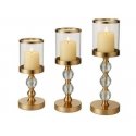 ATL Candle Holder Set with Inserts and Decorative Crystals, 3 pieces, 40/34/28 cm ATL Candle Holder Set with Inserts and Decorative Crystals, 3 pieces, 40/34/28 cm