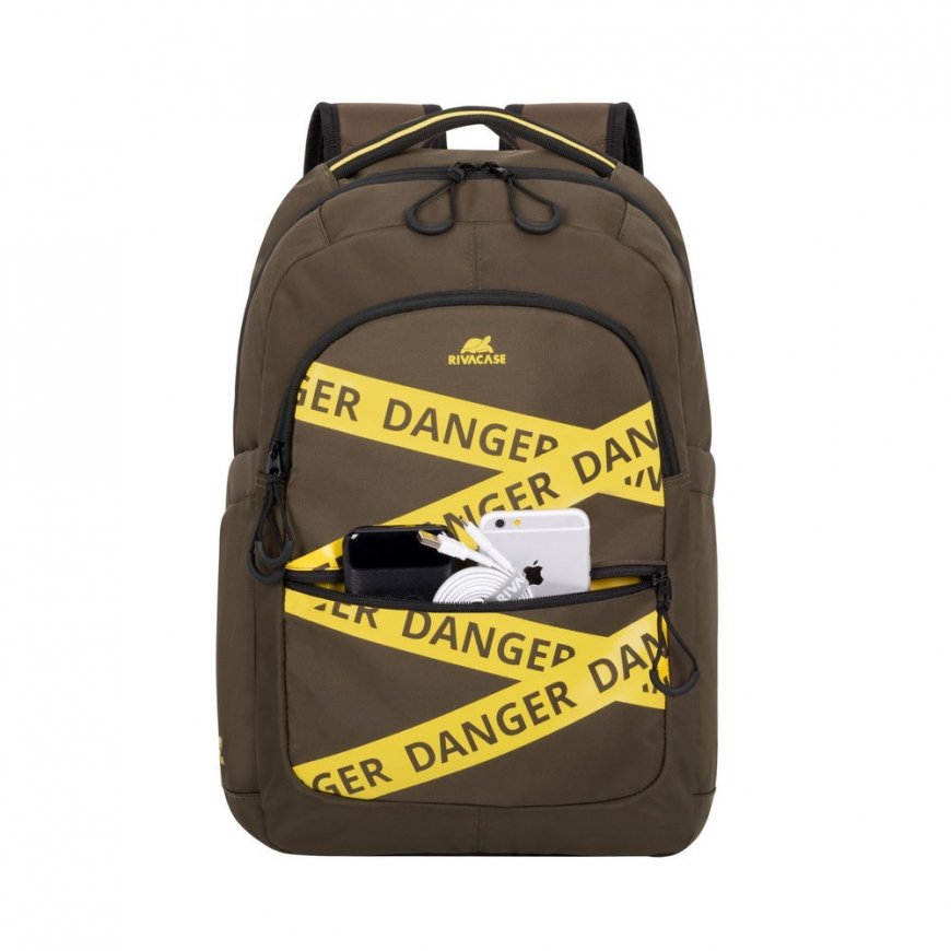 Rivacase Erebus 39,6 cm (15.6") Reppu Khaki, Keltainen – 5