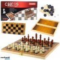 Lean Toys Wooden Game Set: chess, checkers, backgammon, 34x34 cm