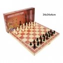 Lean Toys Wooden Game Set: chess, checkers, backgammon, 34x34 cm