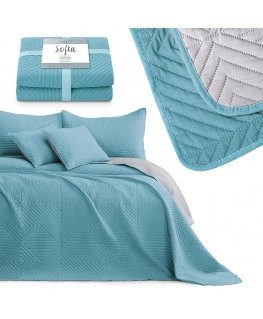 Soft blue bedspread made of simple fabric type - microfiber textile 200x220 AmeliaHome