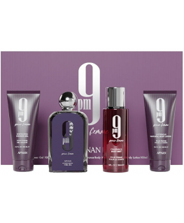 Afnan 9:00 Pour Femme - EDP 100 ml + dušigeel 100 ml + kehakreem 150 ml + kehakreem 100 ml