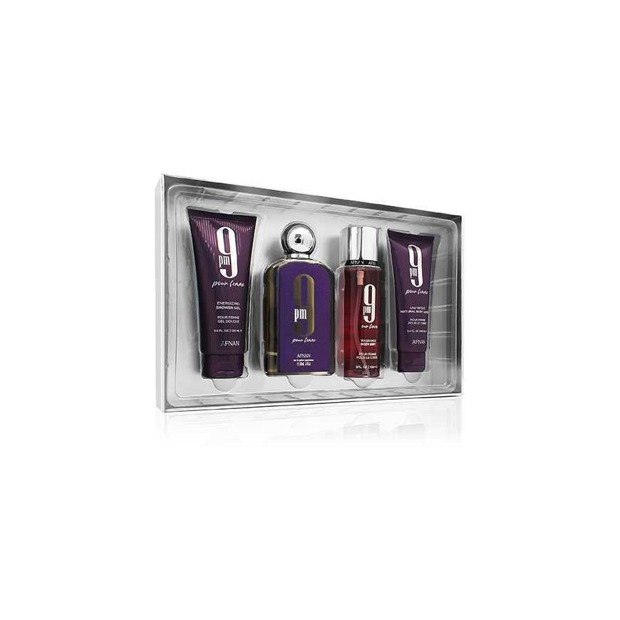 Afnan 9:00 Pour Femme - EDP 100 ml + dušo želė 100 ml + kūno šydas 150 ml + kūno losjonas 100 ml – 2