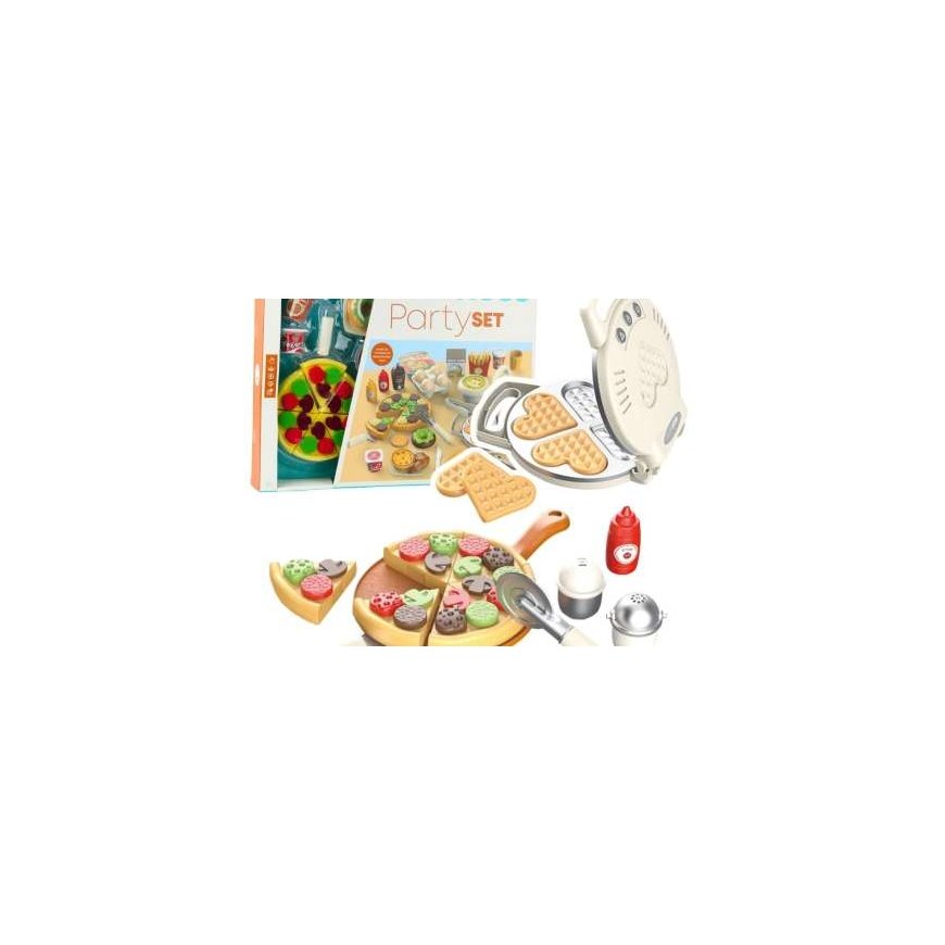 Lean Toys Kids' cooking set with waffle and pizza making accessories, 23 pieces