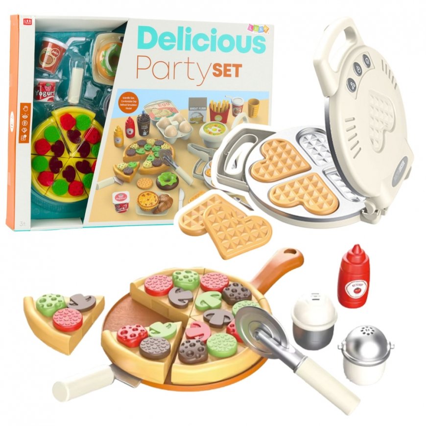 Lean Toys Kids' cooking set with waffle and pizza making accessories, 23 pieces – 2